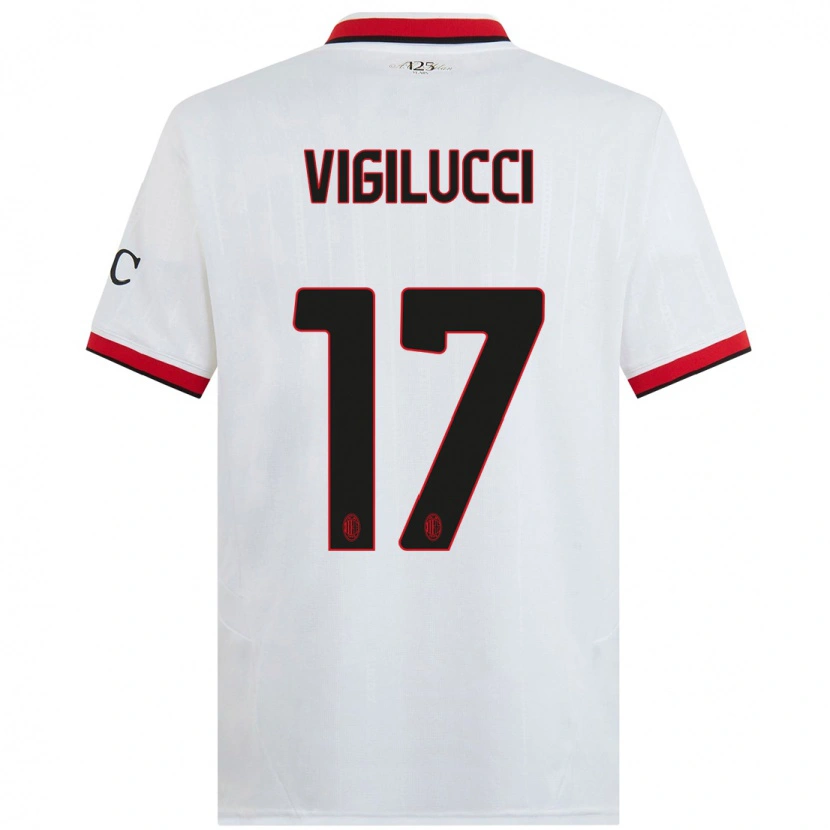 Danxen Kid Valery Vigilucci #17 White Black Red Away Jersey 2024/25 T-Shirt