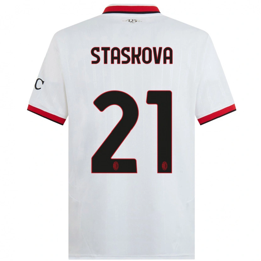 Danxen Kid Andrea Stašková #21 White Black Red Away Jersey 2024/25 T-Shirt