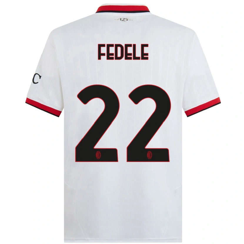 Danxen Kid Noemi Fedele #22 White Black Red Away Jersey 2024/25 T-Shirt