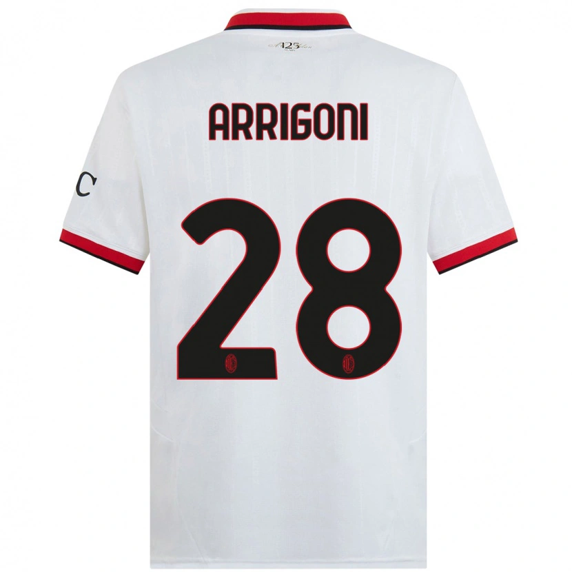 Danxen Kid Giorgia Arrigoni #28 White Black Red Away Jersey 2024/25 T-Shirt