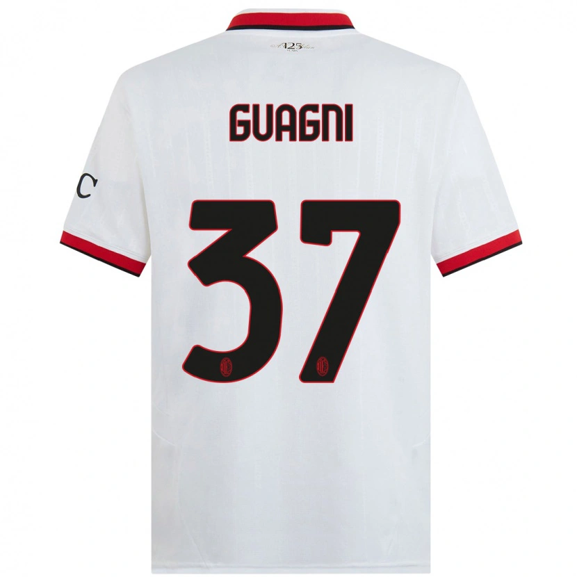 Danxen Kid Alia Guagni #37 White Black Red Away Jersey 2024/25 T-Shirt