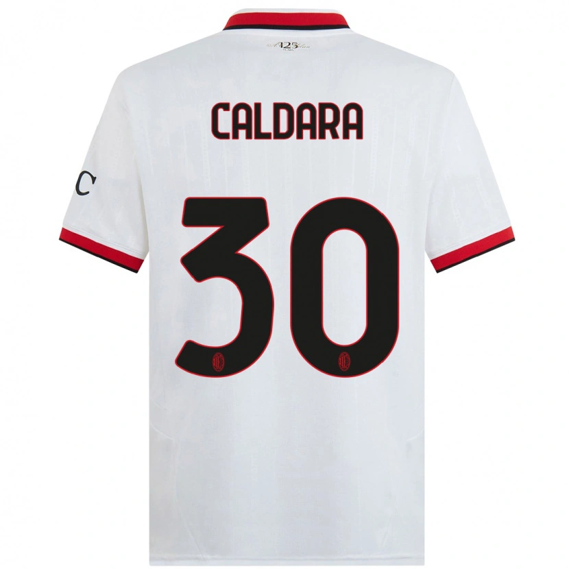 Danxen Kid Mattia Caldara #30 White Black Red Away Jersey 2024/25 T-Shirt