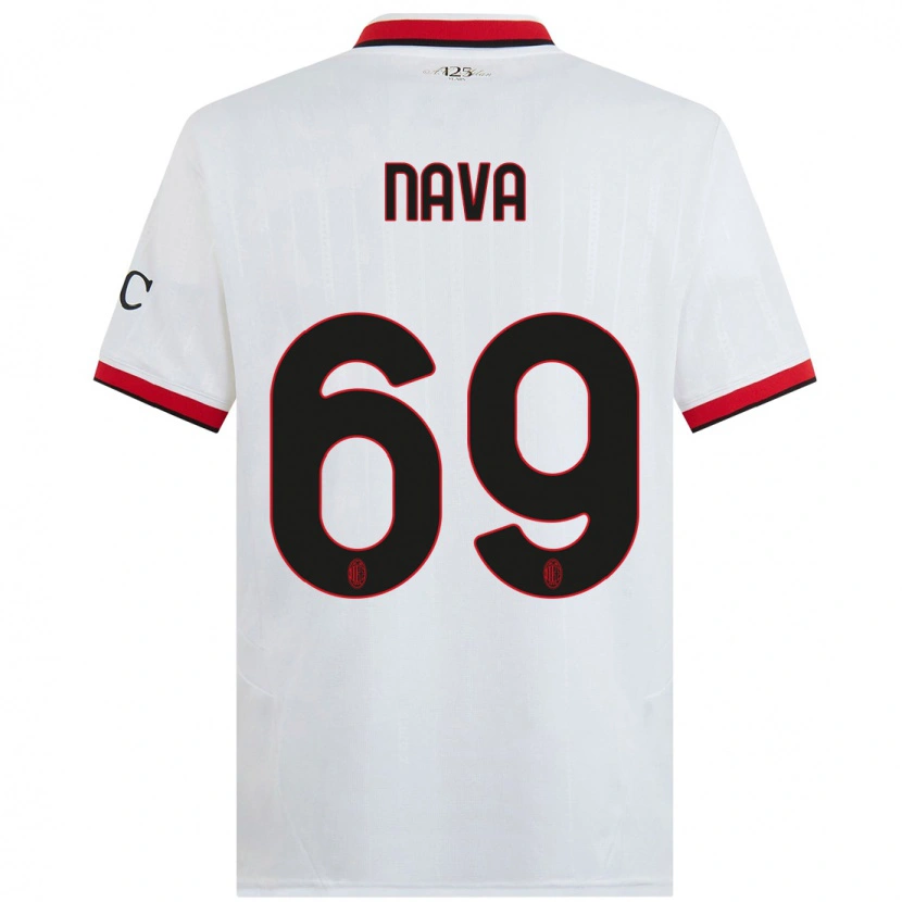 Danxen Kid Lapo Nava #69 White Black Red Away Jersey 2024/25 T-Shirt