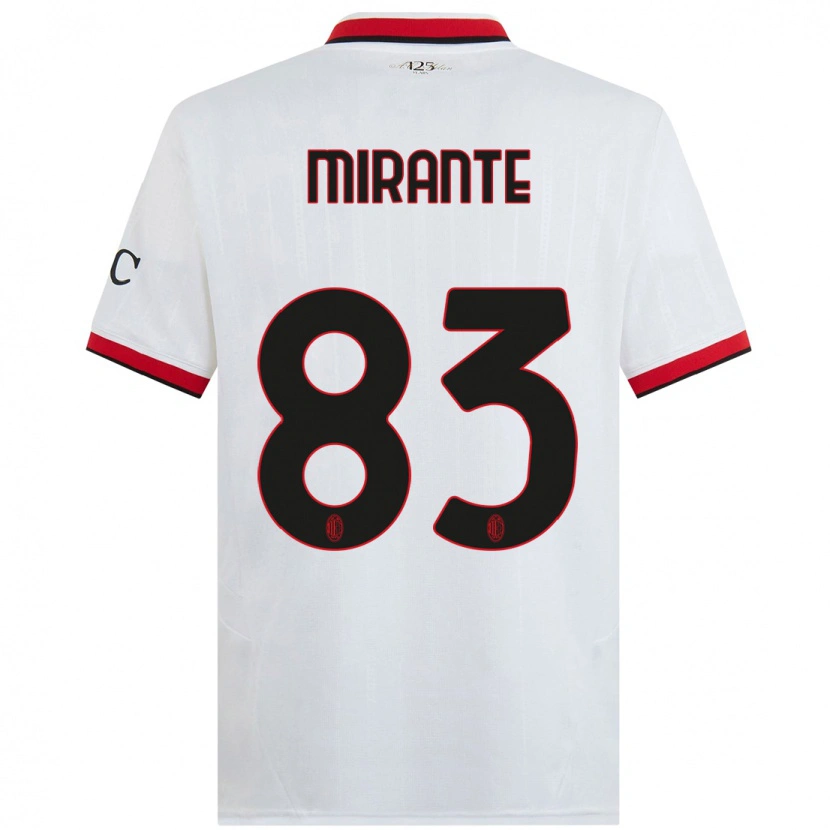 Danxen Kid Antonio Mirante #83 White Black Red Away Jersey 2024/25 T-Shirt