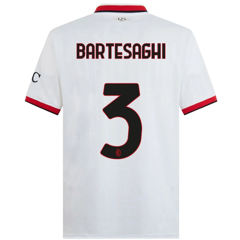 Danxen Kid Davide Bartesaghi #3 White Black Red Away Jersey 2024/25 T-Shirt