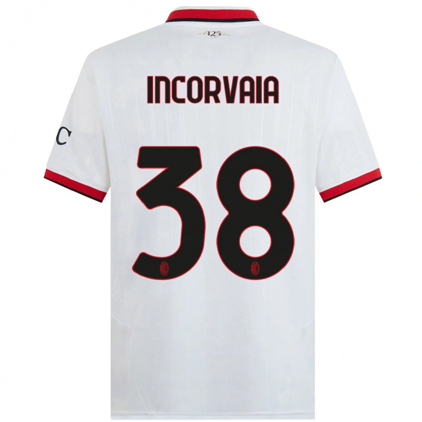 Danxen Kid Giovanni Incorvaia #38 White Black Red Away Jersey 2024/25 T-Shirt