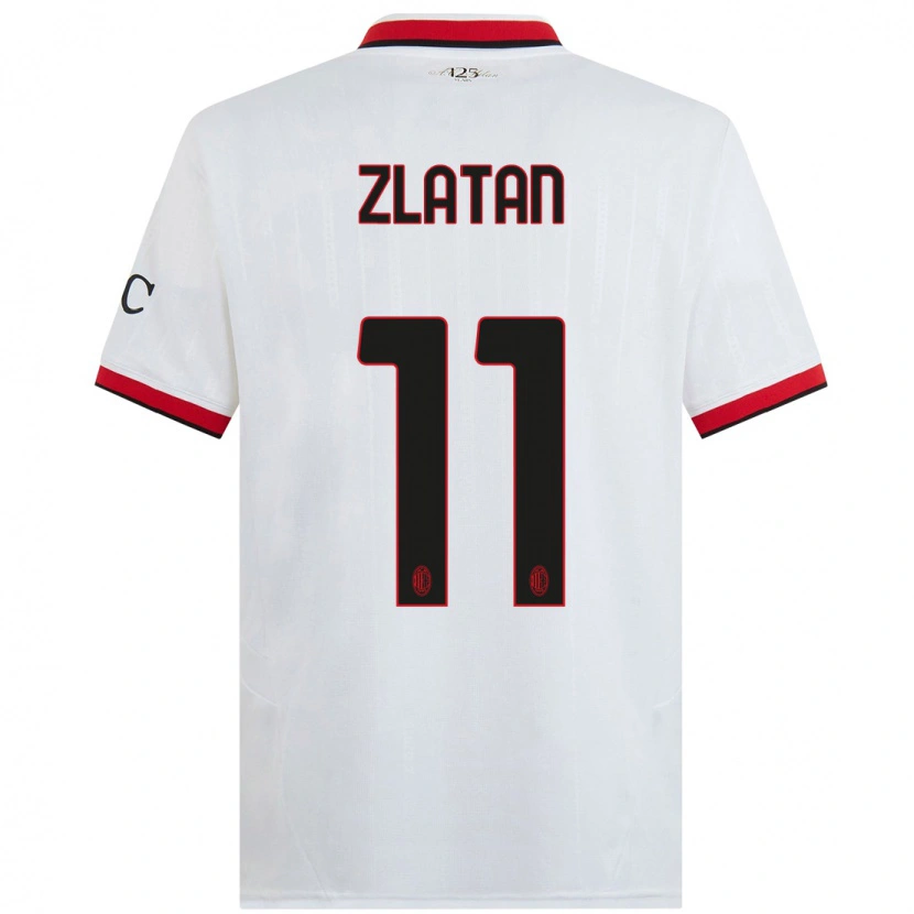 Danxen Kid Zlatan Ibrahimovic #11 White Black Red Away Jersey 2024/25 T-Shirt