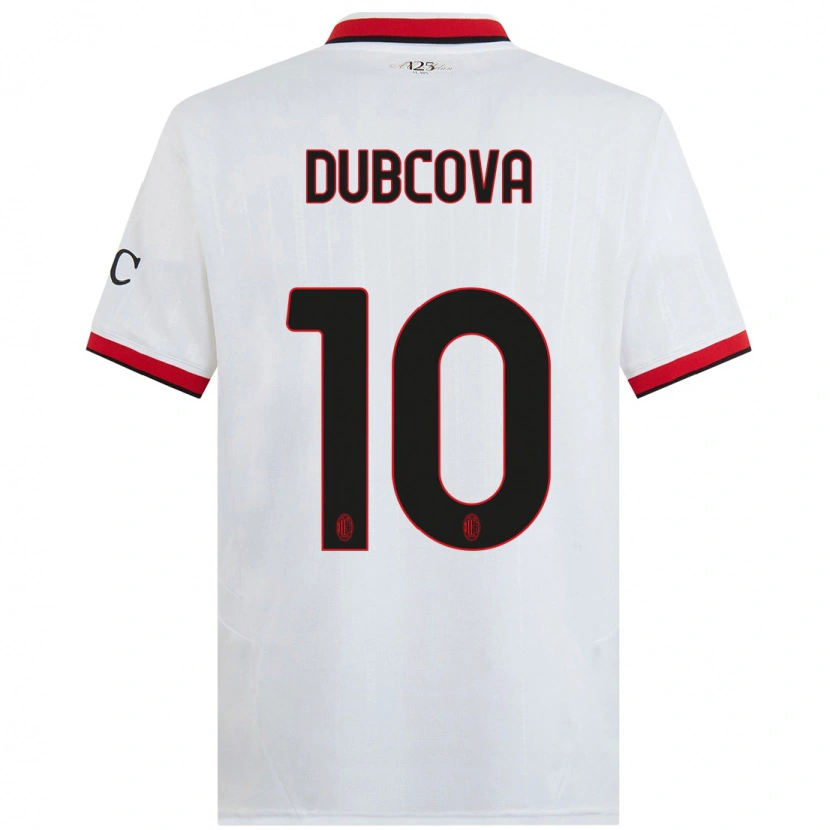 Danxen Kid Kamila Dubcova #10 White Black Red Away Jersey 2024/25 T-Shirt