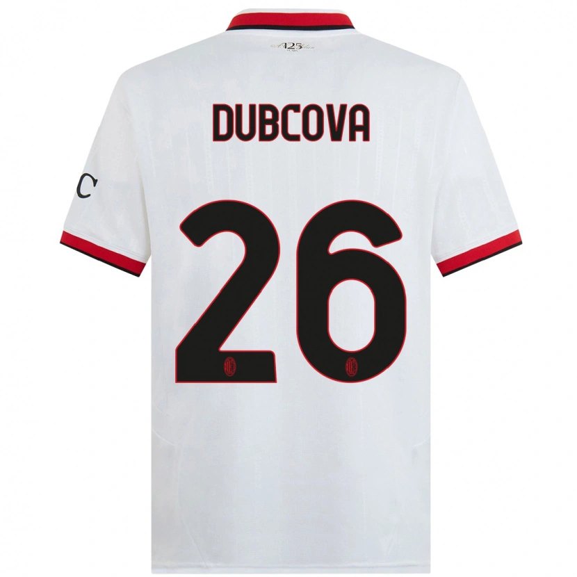 Danxen Kid Michaela Dubcova #26 White Black Red Away Jersey 2024/25 T-Shirt