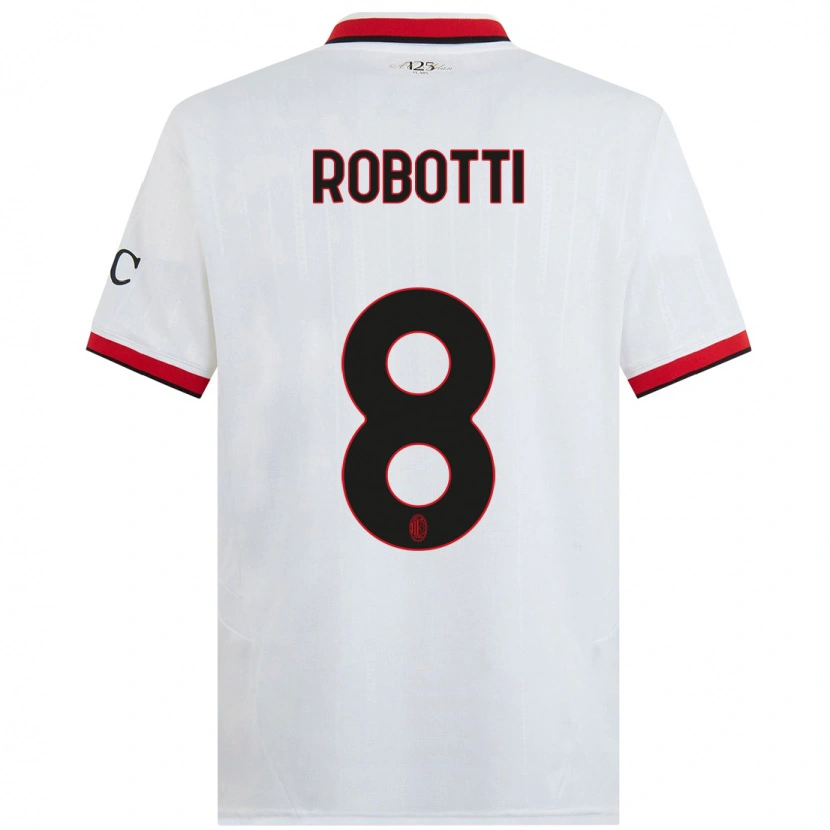 Danxen Kid Giovanni Robotti #8 White Black Red Away Jersey 2024/25 T-Shirt