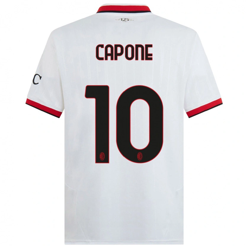 Danxen Kid Andrea Capone #10 White Black Red Away Jersey 2024/25 T-Shirt