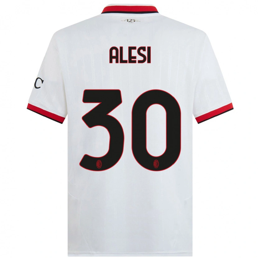 Danxen Kid Gabriele Alesi #30 White Black Red Away Jersey 2024/25 T-Shirt