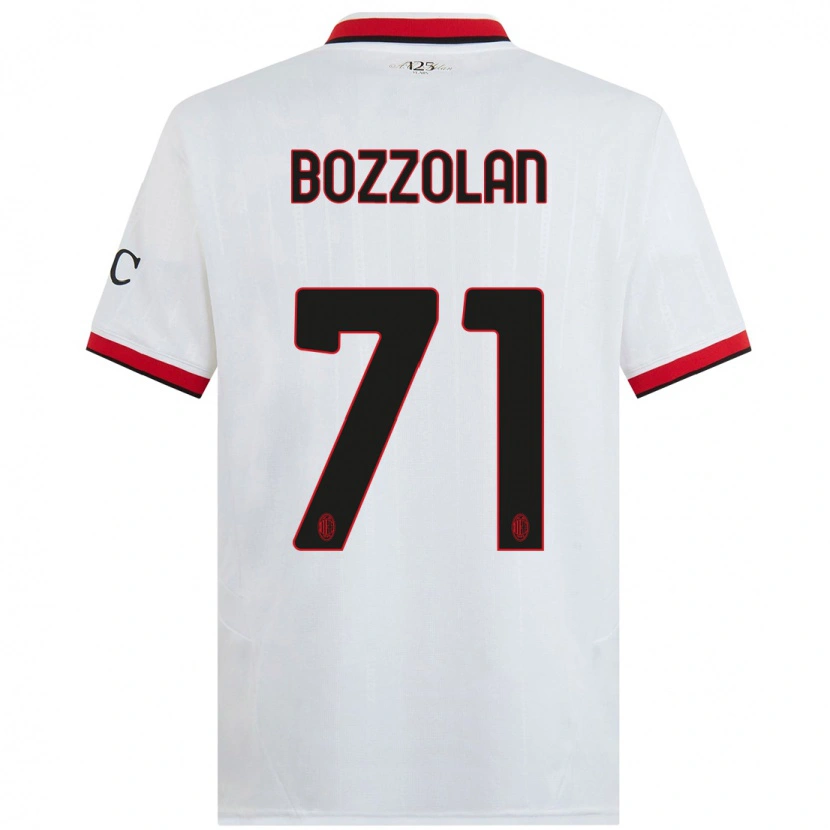 Danxen Kid Andrea Bozzolan #71 White Black Red Away Jersey 2024/25 T-Shirt