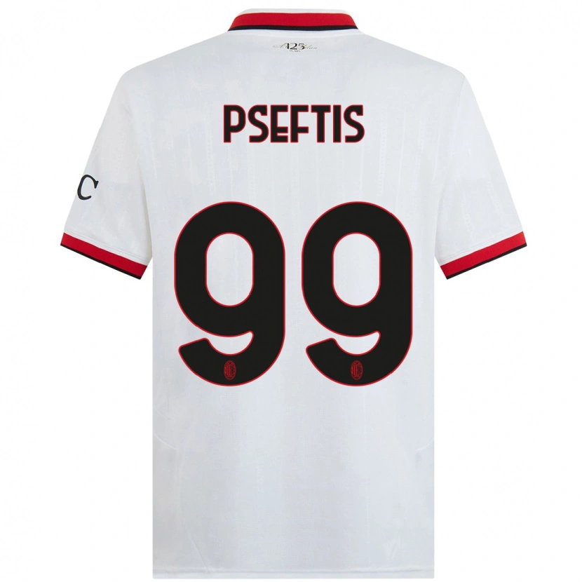 Danxen Kid Fotios Pseftis #99 White Black Red Away Jersey 2024/25 T-Shirt