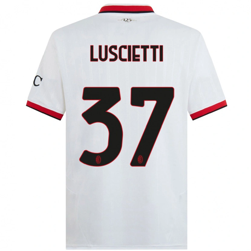 Danxen Kid Abebe Luscietti #37 White Black Red Away Jersey 2024/25 T-Shirt