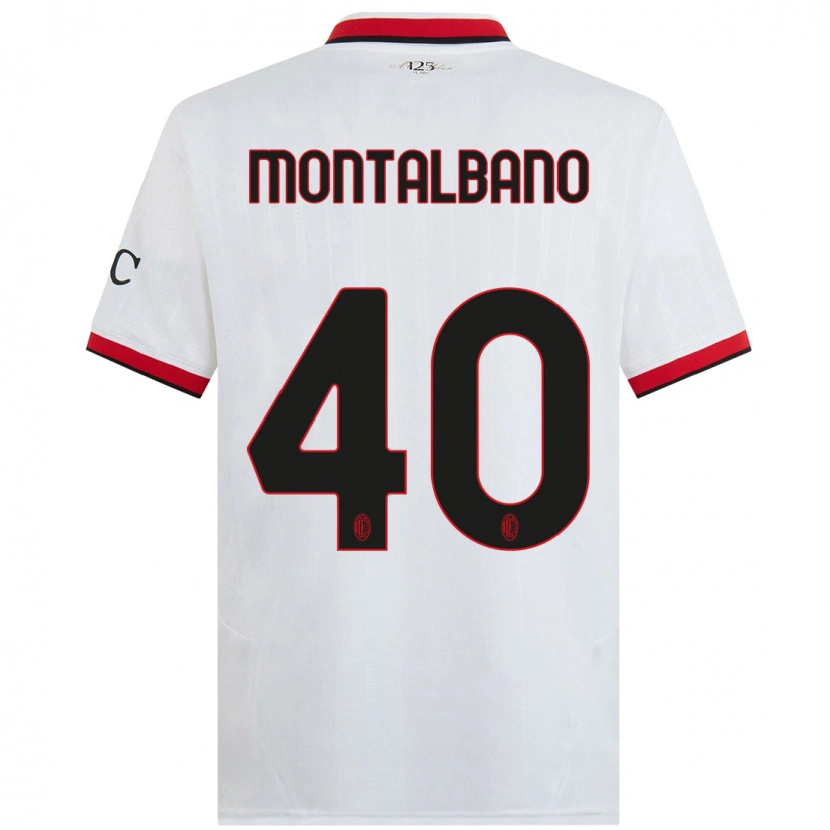 Danxen Kid Nicolo Montalbano #40 White Black Red Away Jersey 2024/25 T-Shirt