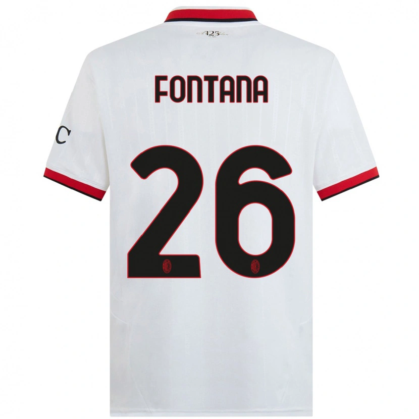 Danxen Kid Francesco Fontana #26 White Black Red Away Jersey 2024/25 T-Shirt