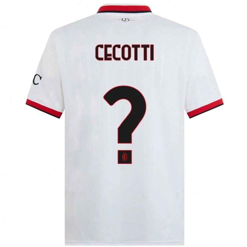 Danxen Kid Tommaso Cecotti #0 White Black Red Away Jersey 2024/25 T-Shirt