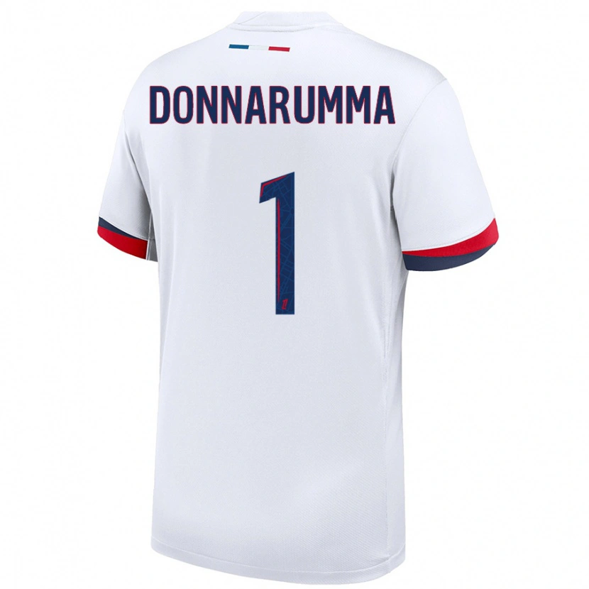 Danxen Kid Gianluigi Donnarumma #1 White Blue Red Away Jersey 2024/25 T-Shirt