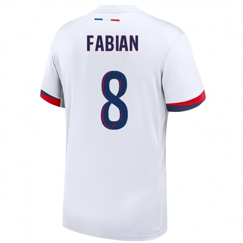 Danxen Kid Fabián Ruiz #8 White Blue Red Away Jersey 2024/25 T-Shirt