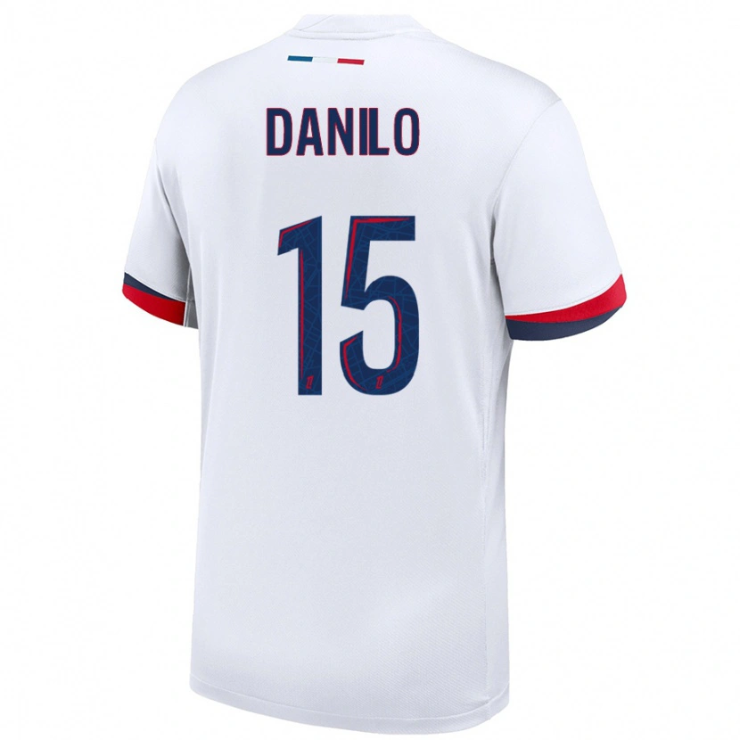 Danxen Kid Danilo Pereira #15 White Blue Red Away Jersey 2024/25 T-Shirt