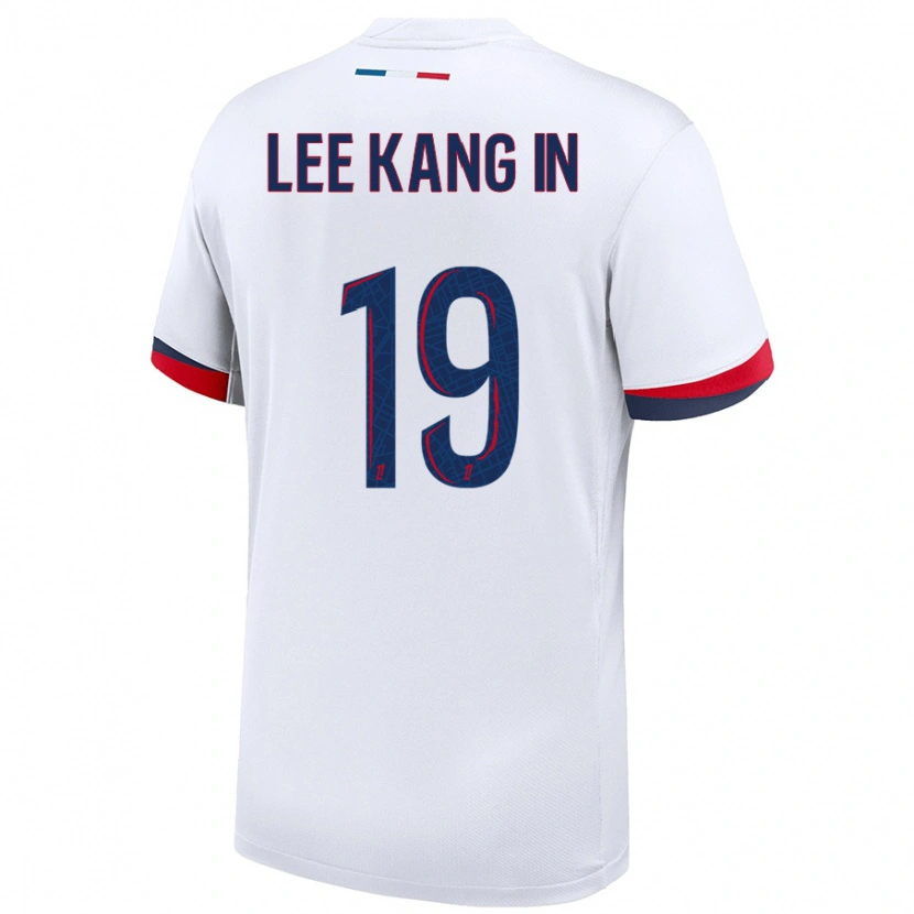 Danxen Kid Kang-In Lee #19 White Blue Red Away Jersey 2024/25 T-Shirt