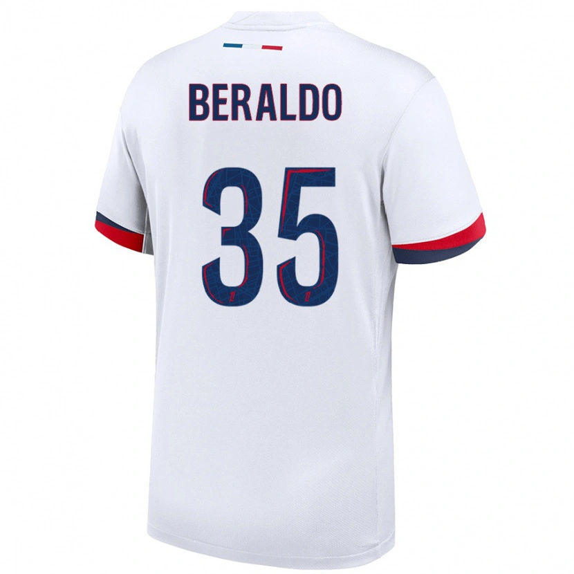 Danxen Kid Lucas Beraldo #35 White Blue Red Away Jersey 2024/25 T-Shirt