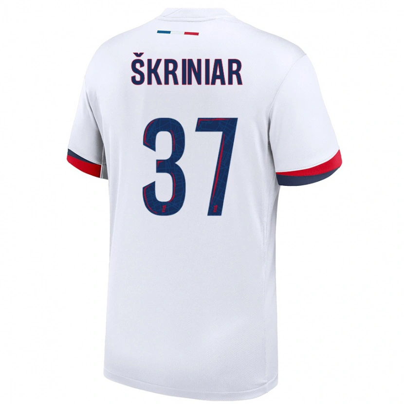 Danxen Kid Milan Skriniar #37 White Blue Red Away Jersey 2024/25 T-Shirt