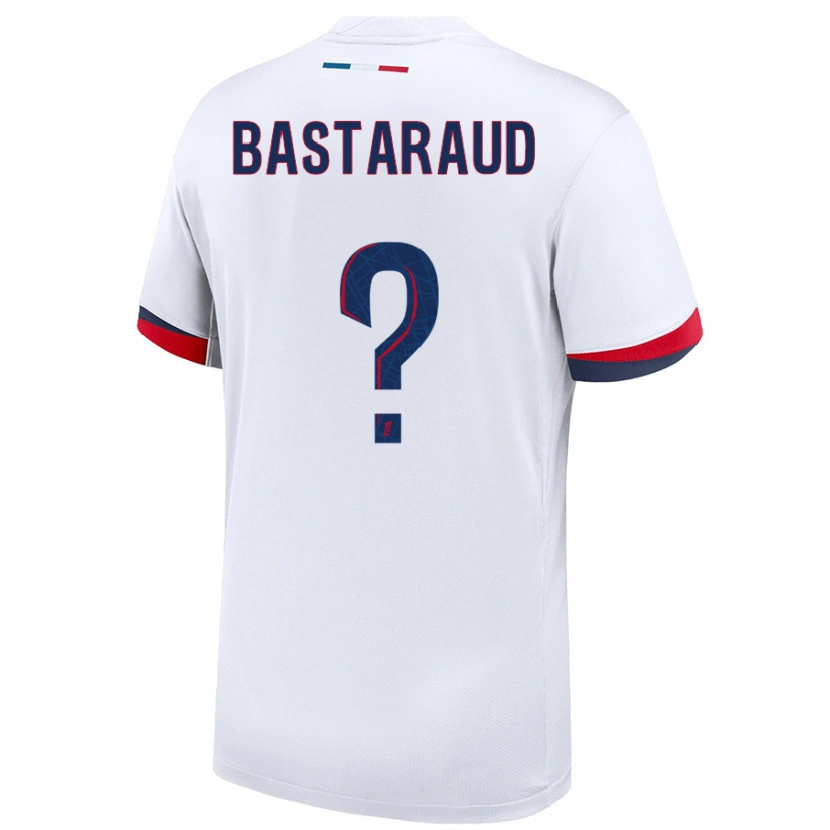 Danxen Kid Yanis Bastaraud #0 White Blue Red Away Jersey 2024/25 T-Shirt