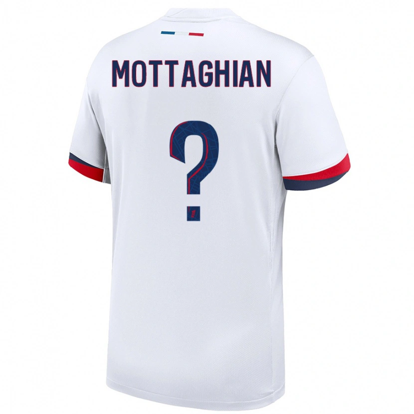 Danxen Kid Keyvan Mottaghian #0 White Blue Red Away Jersey 2024/25 T-Shirt