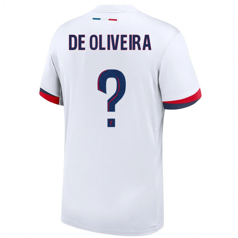 Danxen Kid Mathieu De Oliveira #0 White Blue Red Away Jersey 2024/25 T-Shirt