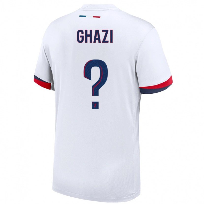 Danxen Kid Yacine Ghazi #0 White Blue Red Away Jersey 2024/25 T-Shirt