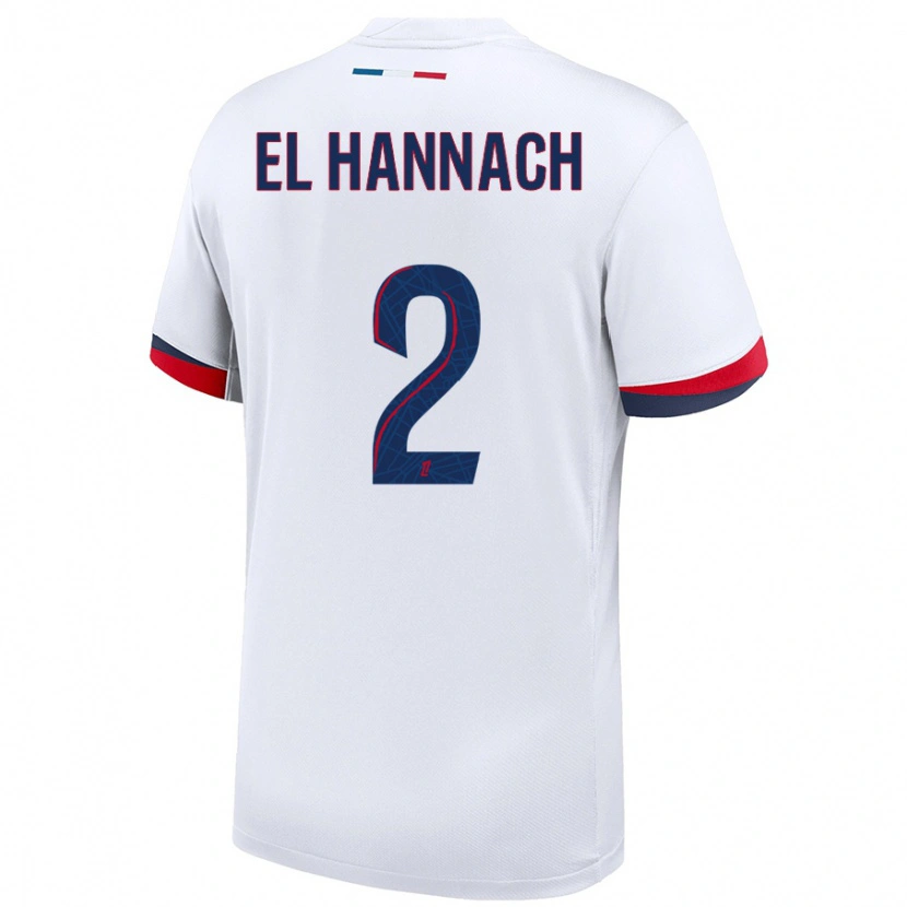 Danxen Kid Naoufel El Hannach #2 White Blue Red Away Jersey 2024/25 T-Shirt