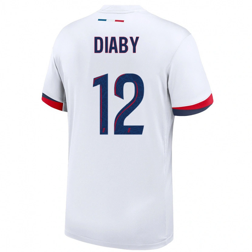 Danxen Kid Ibrahima Diaby #12 White Blue Red Away Jersey 2024/25 T-Shirt