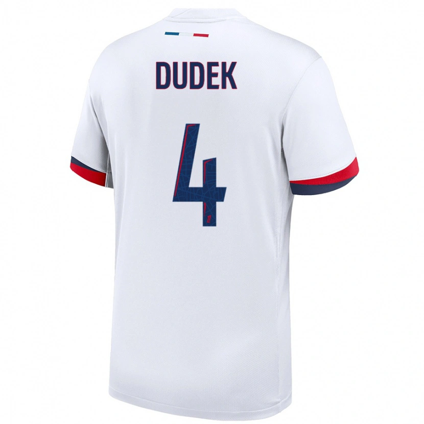 Danxen Kid Paulina Dudek #4 White Blue Red Away Jersey 2024/25 T-Shirt