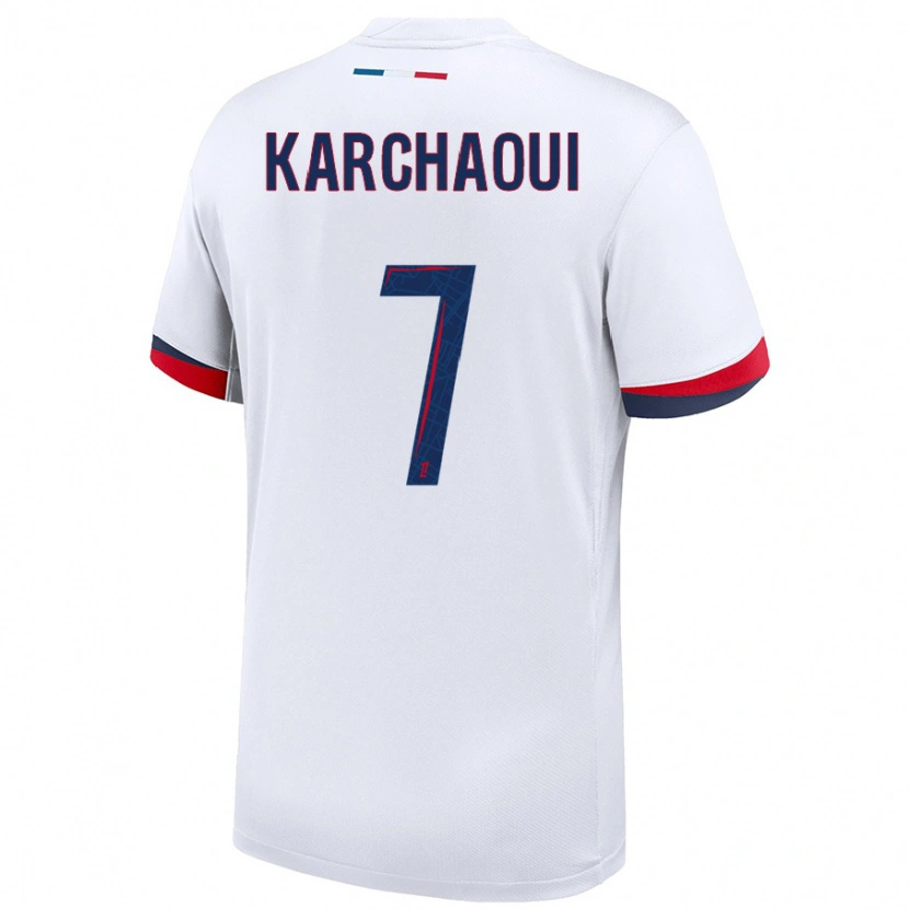 Danxen Kid Sakina Karchaoui #7 White Blue Red Away Jersey 2024/25 T-Shirt