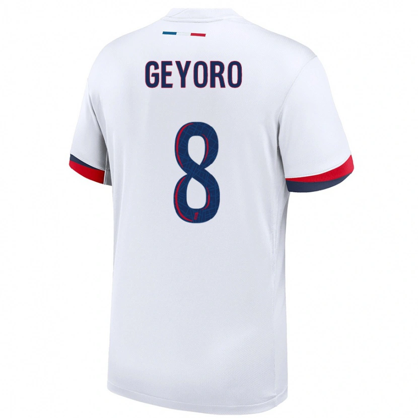 Danxen Kid Grace Geyoro #8 White Blue Red Away Jersey 2024/25 T-Shirt