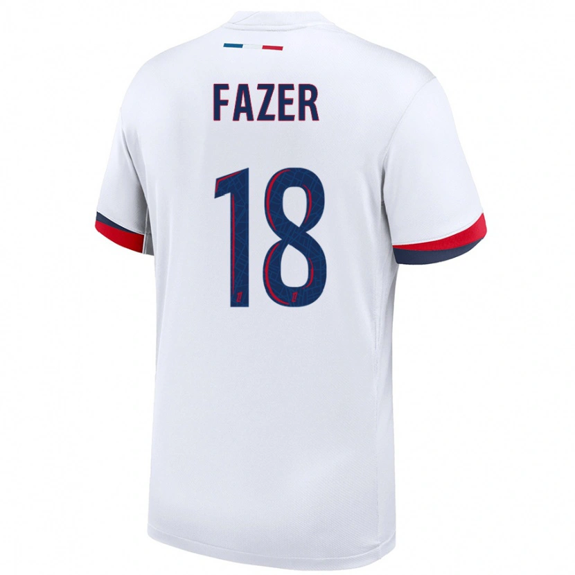 Danxen Kid Laurina Fazer #18 White Blue Red Away Jersey 2024/25 T-Shirt