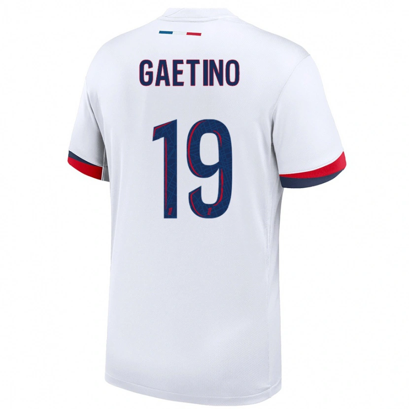 Danxen Kid Eva Gaetino #19 White Blue Red Away Jersey 2024/25 T-Shirt