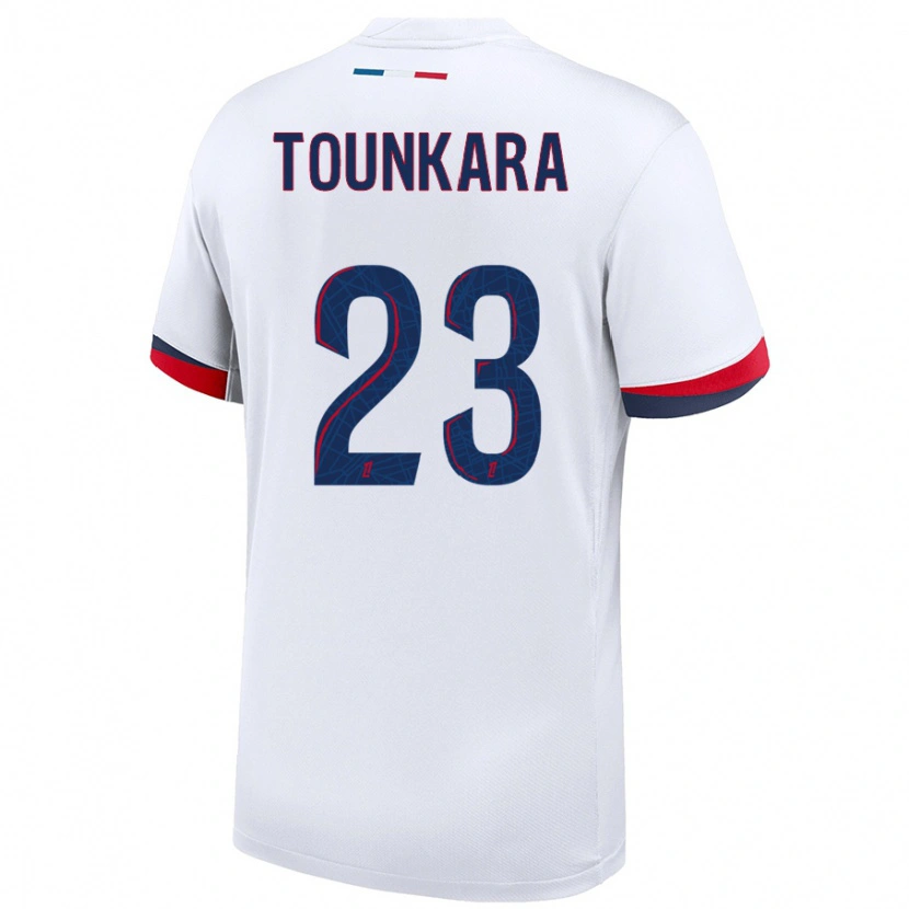 Danxen Kid Aïssatou Tounkara #23 White Blue Red Away Jersey 2024/25 T-Shirt