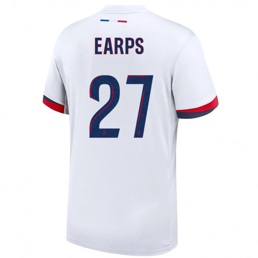 Danxen Kid Mary Earps #27 White Blue Red Away Jersey 2024/25 T-Shirt