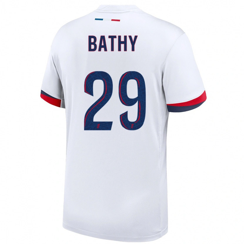 Danxen Kid Griedge Mbock Bathy #29 White Blue Red Away Jersey 2024/25 T-Shirt