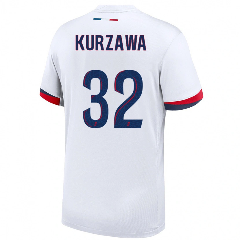 Danxen Kid Layvin Kurzawa #32 White Blue Red Away Jersey 2024/25 T-Shirt