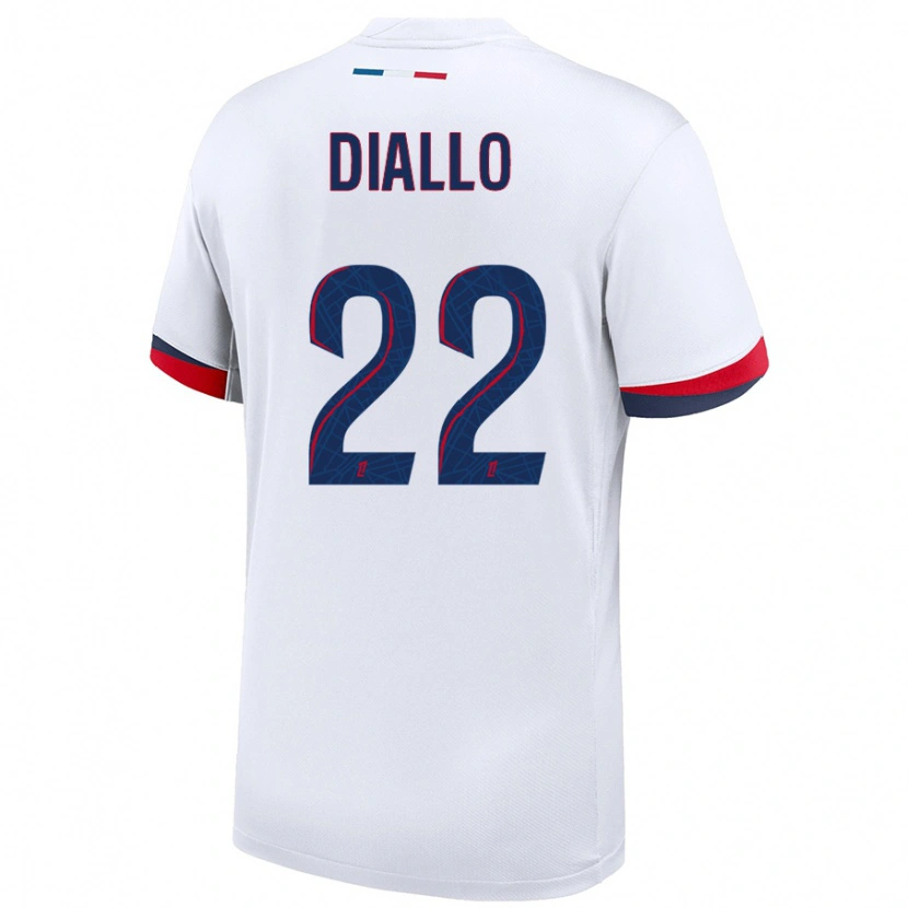 Danxen Kid Abdou Diallo #22 White Blue Red Away Jersey 2024/25 T-Shirt