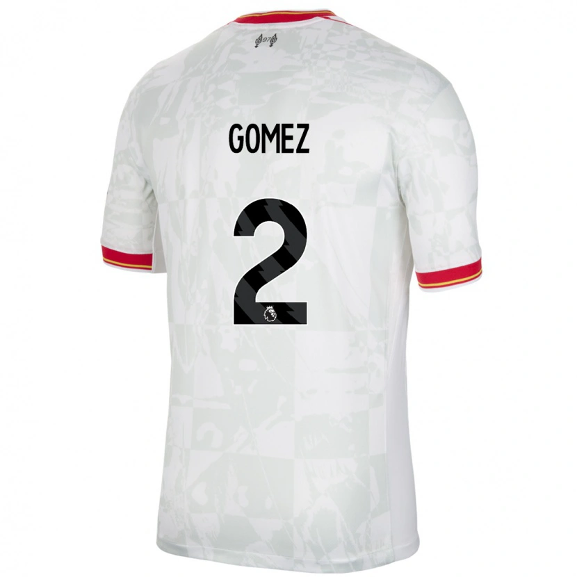 Danxen Kid Joe Gomez #2 White Red Black Third Jersey 2024/25 T-Shirt