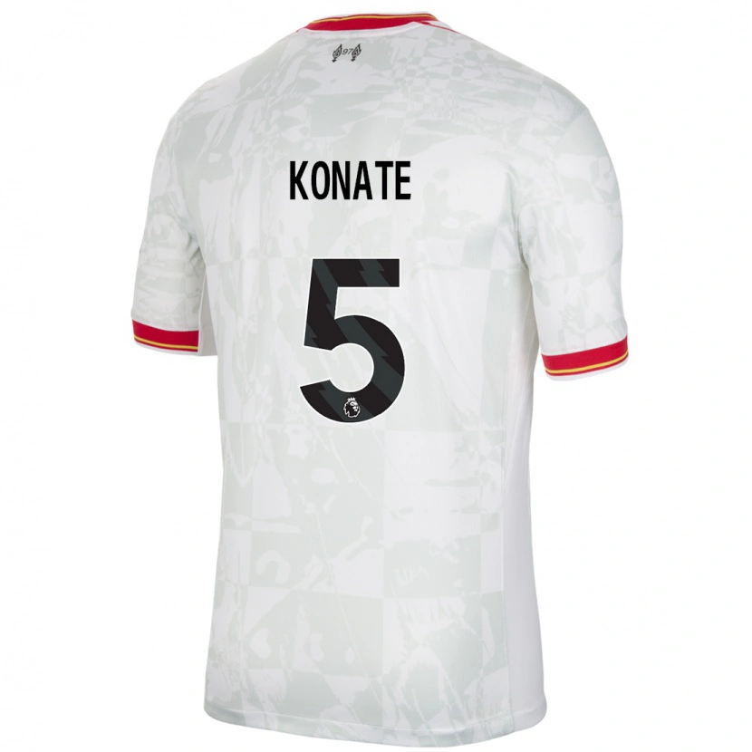 Danxen Kid Ibrahima Konaté #5 White Red Black Third Jersey 2024/25 T-Shirt