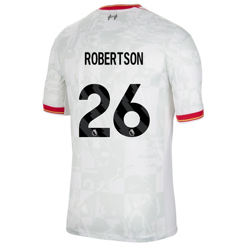 Danxen Kid Andrew Robertson #26 White Red Black Third Jersey 2024/25 T-Shirt