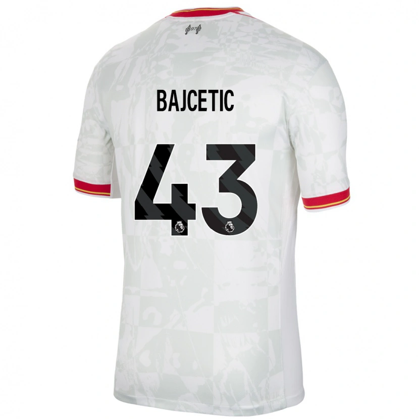 Danxen Kid Stefan Bajcetic #43 White Red Black Third Jersey 2024/25 T-Shirt