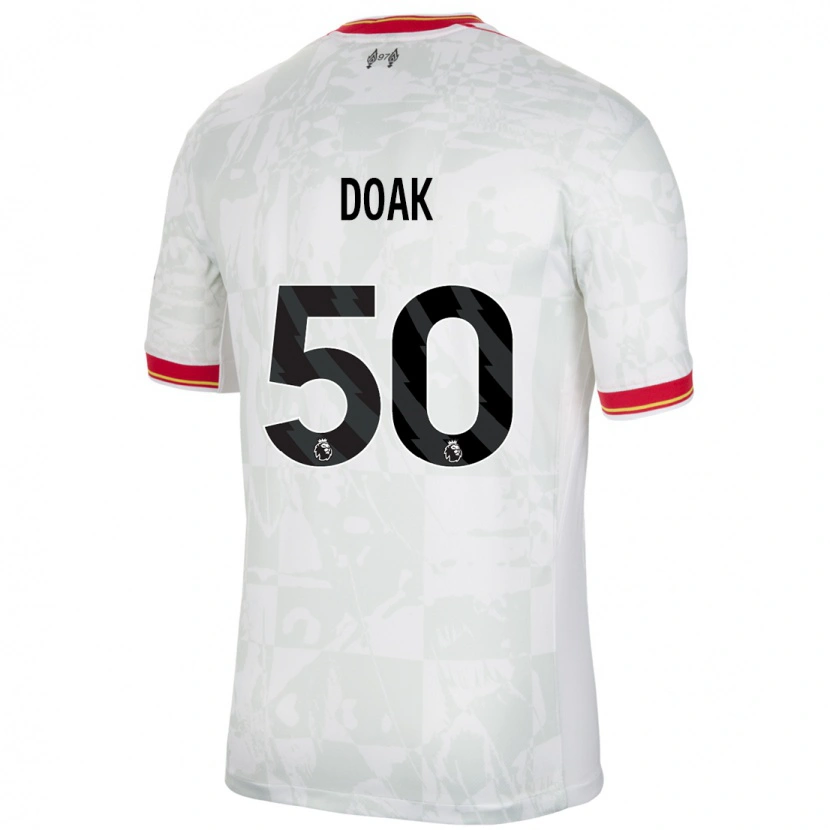 Danxen Kid Ben Doak #50 White Red Black Third Jersey 2024/25 T-Shirt