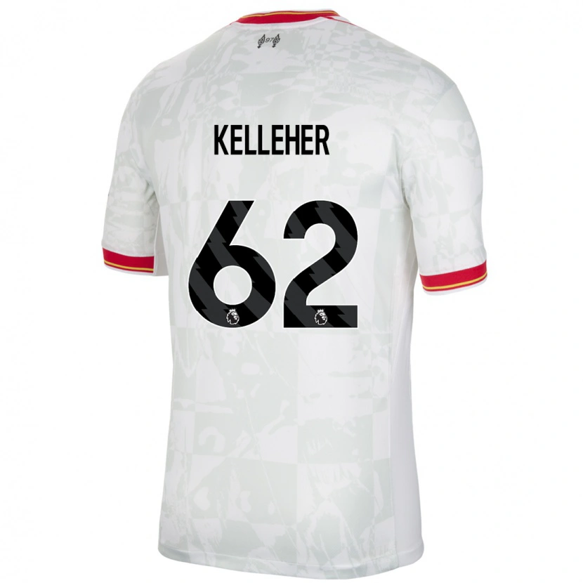 Danxen Kid Caoimhín Kelleher #62 White Red Black Third Jersey 2024/25 T-Shirt